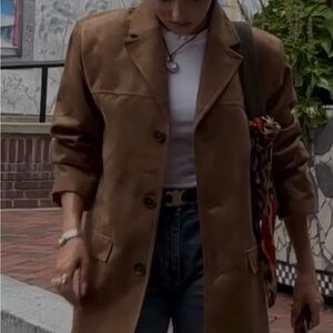 H&M Brown Blazer-Style faux suede Jacket